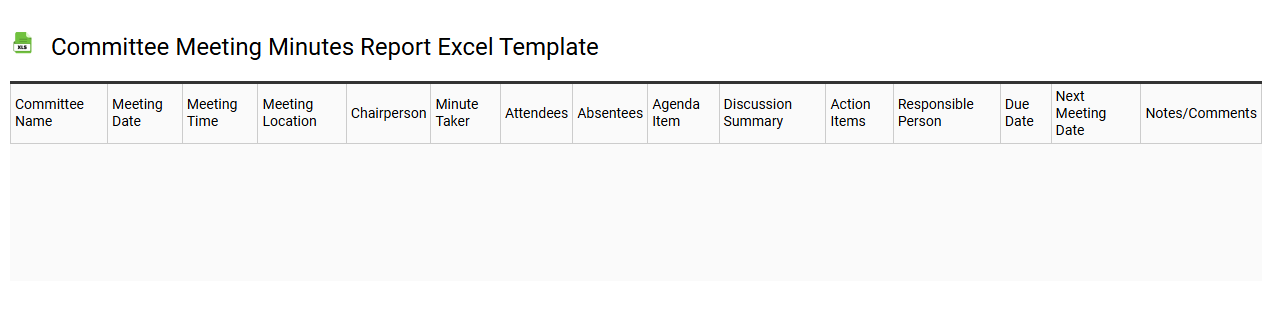 Committee meeting minutes report Excel template
