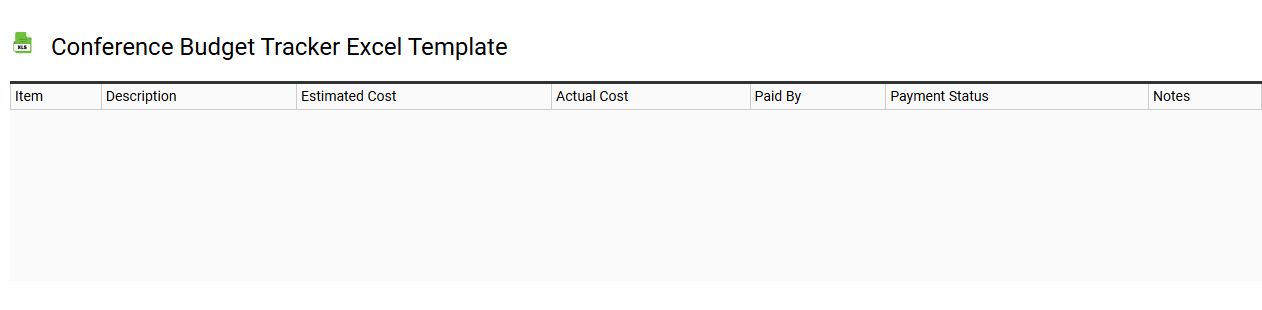 Conference budget tracker Excel template