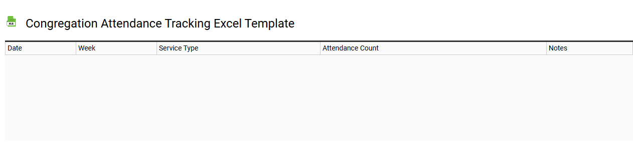 Congregation attendance tracking Excel template