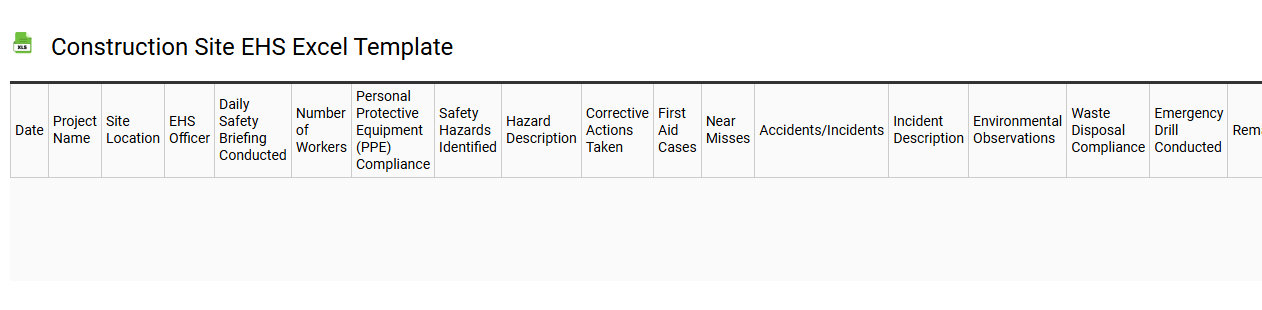 Construction site EHS Excel template