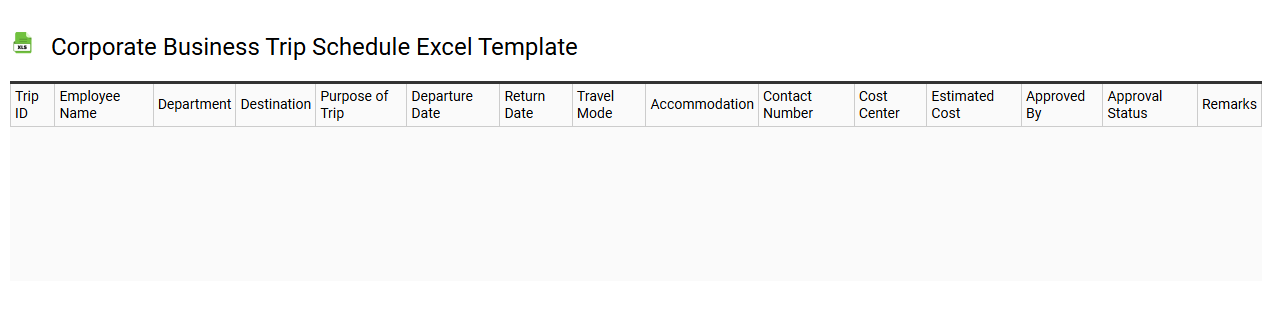 Corporate business trip schedule Excel template
