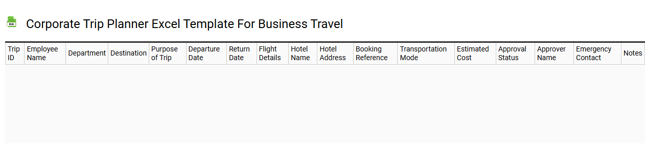 Corporate trip planner Excel template for business travel