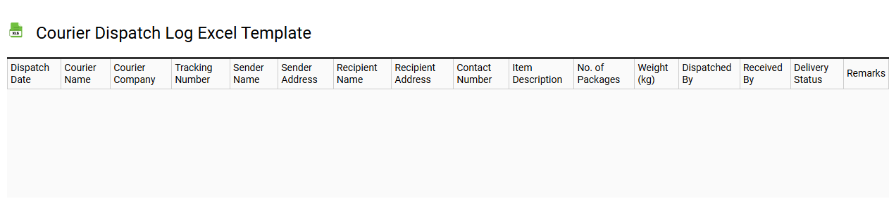 Courier dispatch log Excel template