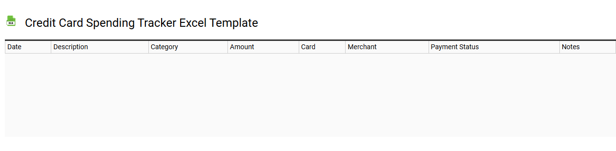 Credit card spending tracker Excel template
