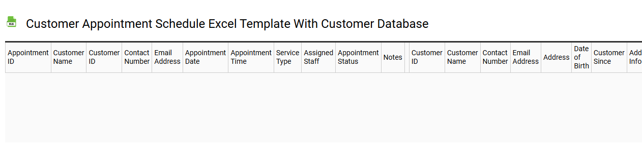 Customer appointment schedule Excel template with customer database