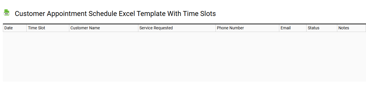 Customer appointment schedule Excel template with time slots