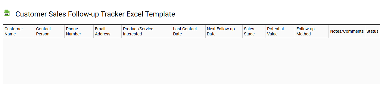 Customer sales follow-up tracker Excel template