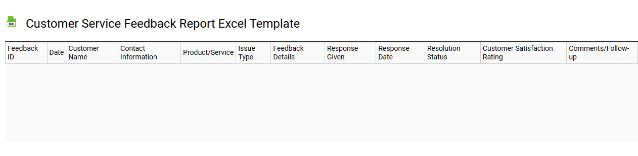Customer service feedback report Excel template