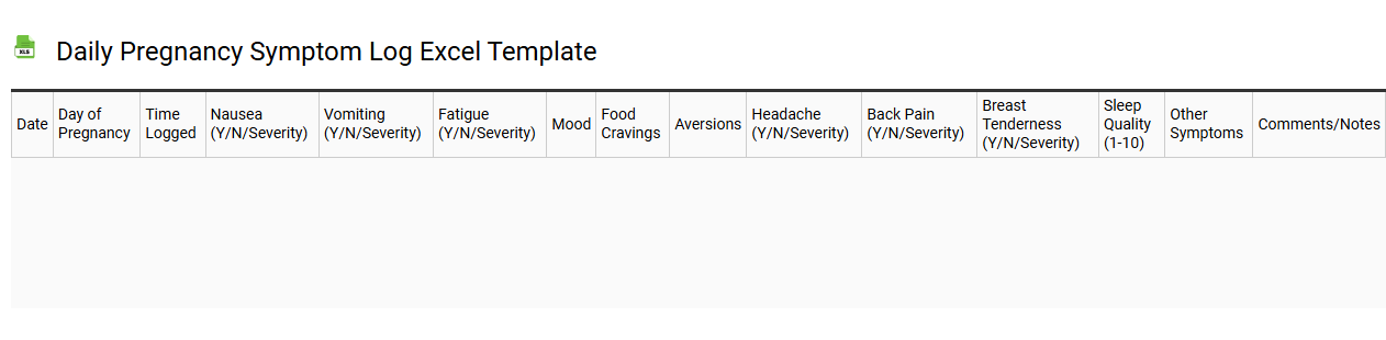 Daily pregnancy symptom log Excel template