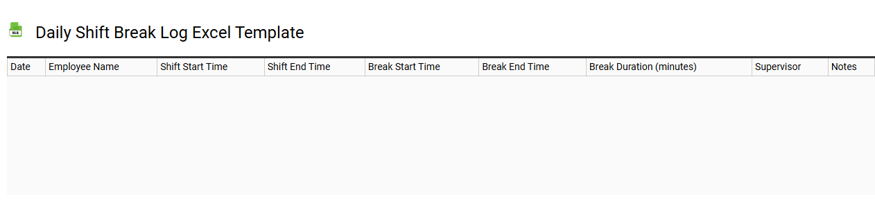 Daily shift break log Excel template