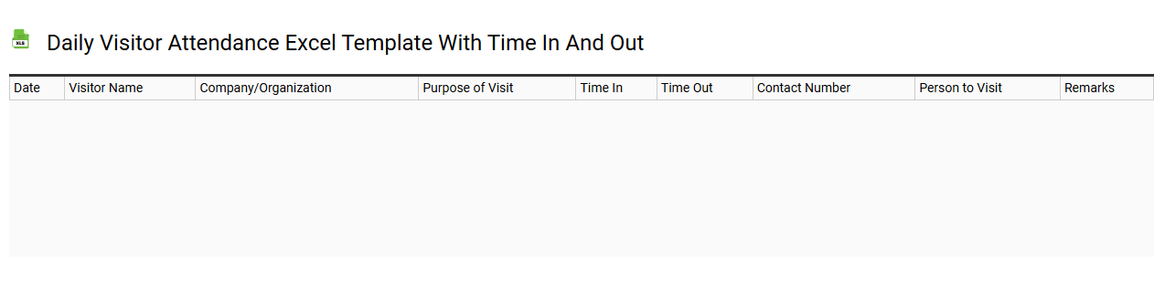 Daily visitor attendance Excel template with time in and out