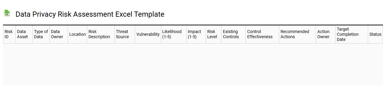 Data privacy risk assessment Excel template