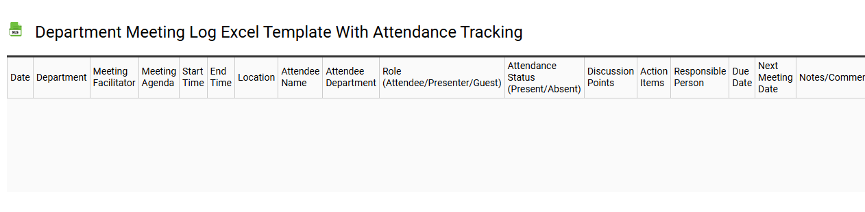 Department meeting log Excel template with attendance tracking