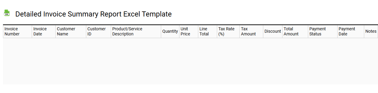 Detailed invoice summary report Excel template