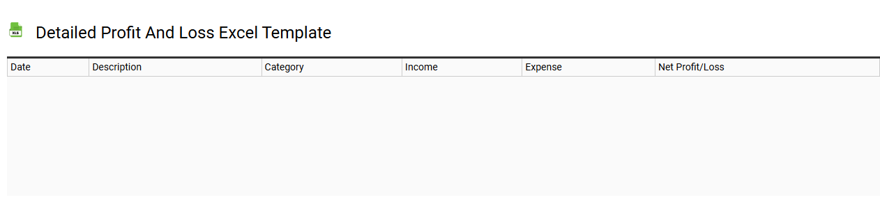 Detailed profit and loss Excel template