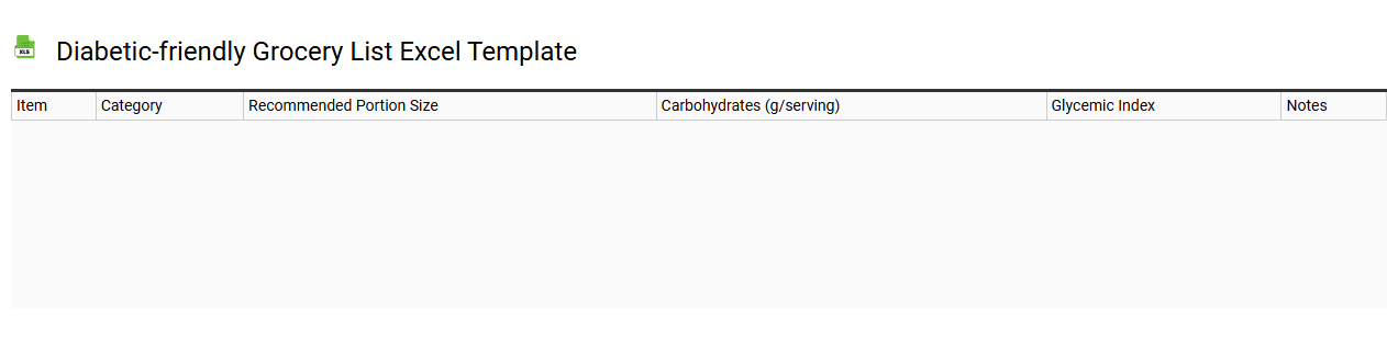 Diabetic-friendly grocery list Excel template