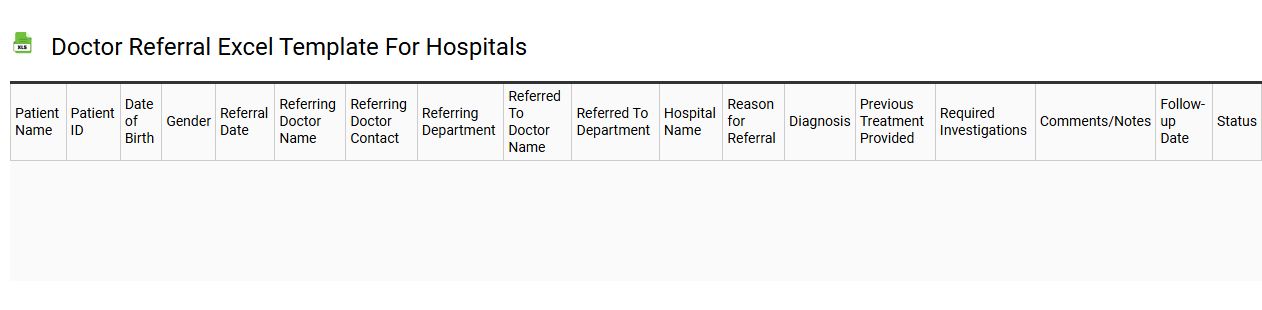 Doctor referral Excel template for hospitals