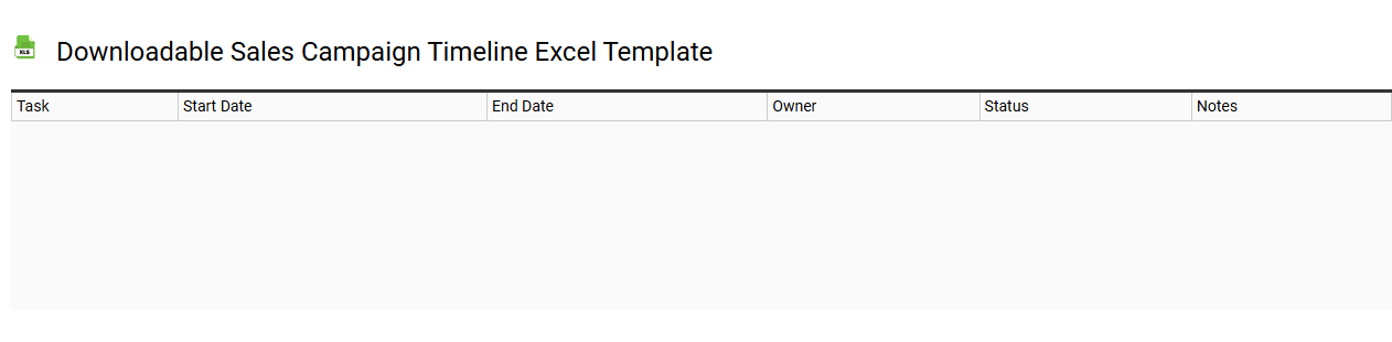 Downloadable sales campaign timeline Excel template