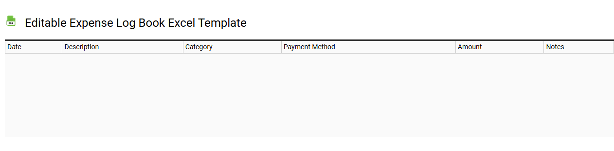 Editable expense log book Excel template
