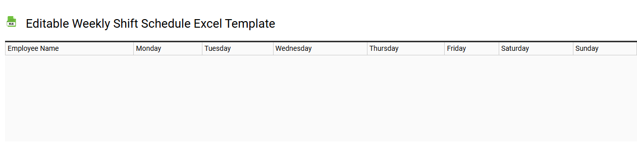 Editable weekly shift schedule Excel template