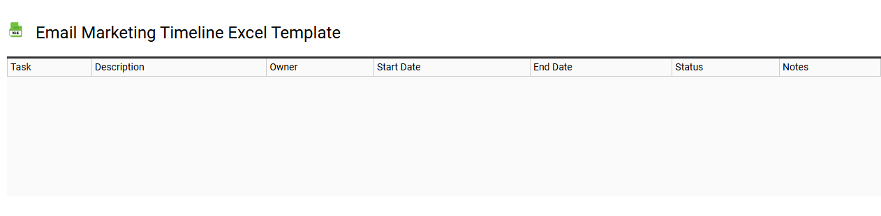 Email marketing timeline Excel template