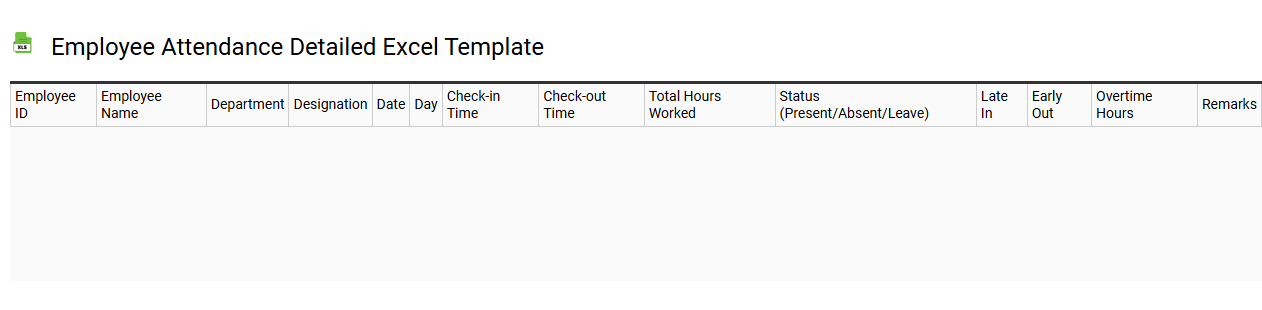Employee attendance detailed Excel template