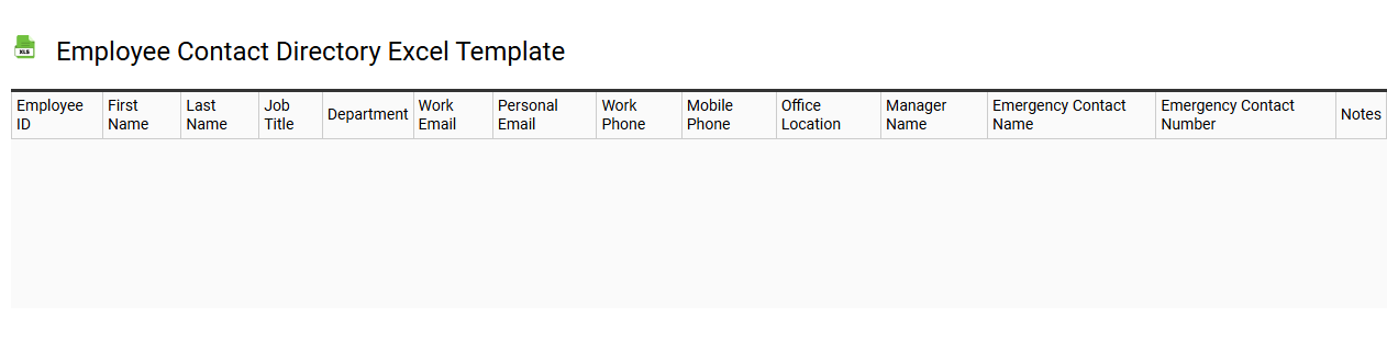 Employee contact directory Excel template