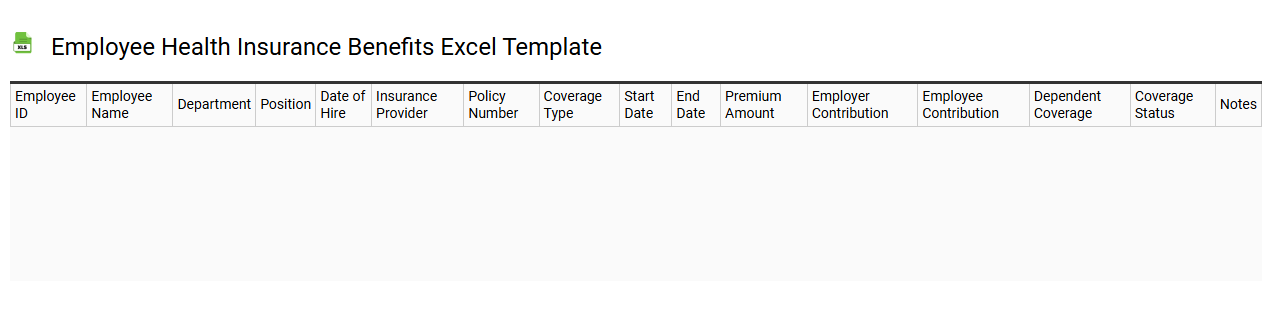 Employee health insurance benefits Excel template