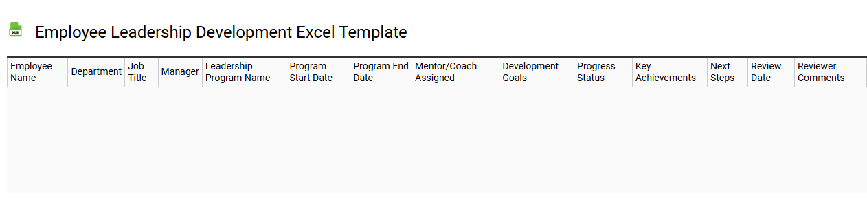 Employee leadership development Excel template