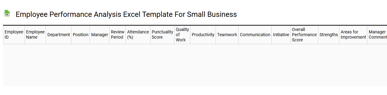 Employee performance analysis Excel template for small business