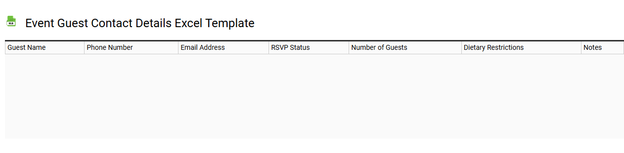 Event guest contact details Excel template