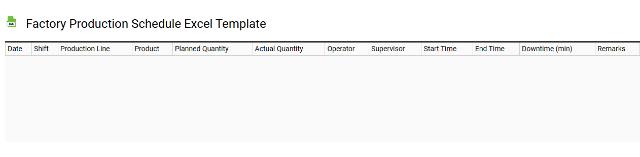 Factory production schedule Excel template