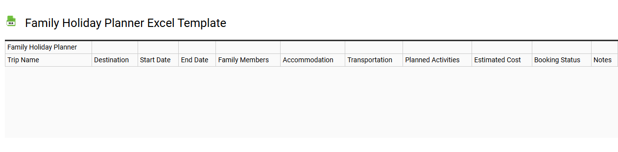 Family holiday planner Excel template