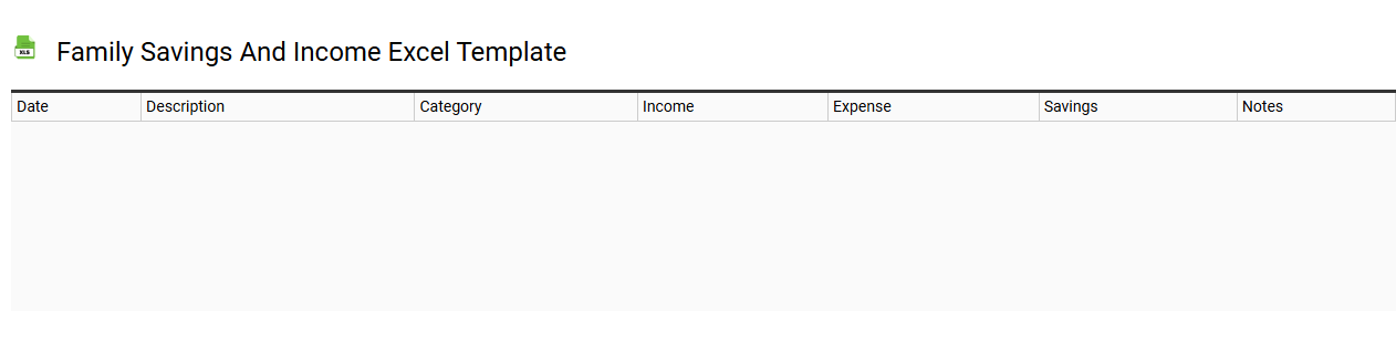 Family savings and income Excel template