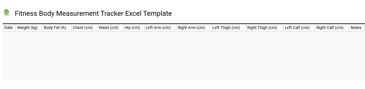 Fitness body measurement tracker Excel template