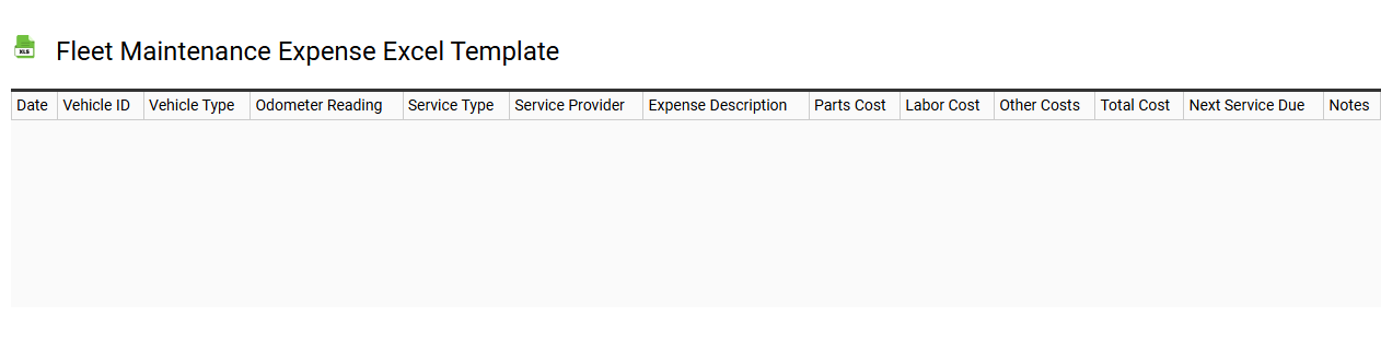 Fleet maintenance expense Excel template
