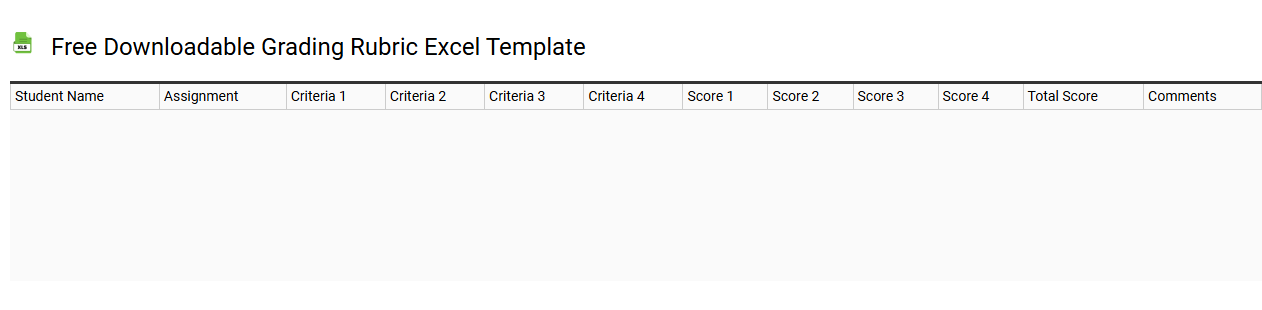 Free downloadable grading rubric Excel template