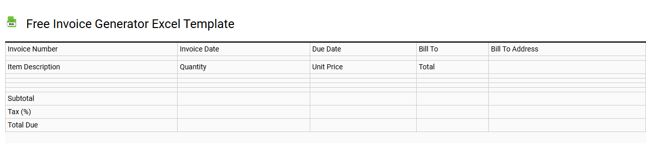 Free invoice generator Excel template
