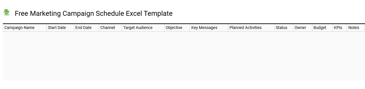 Free marketing campaign schedule Excel template