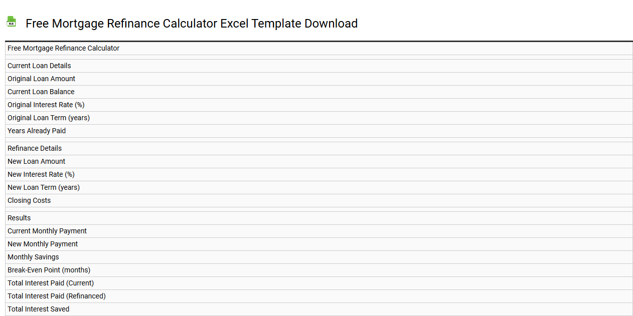 Free mortgage refinance calculator Excel template download