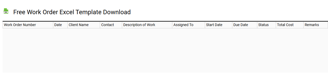 Free work order Excel template download