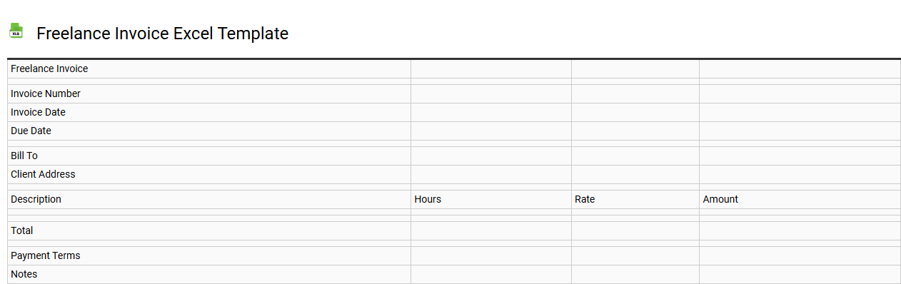 Freelance invoice Excel template