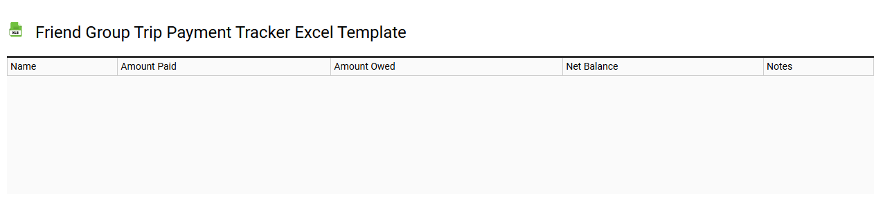 Friend group trip payment tracker Excel template