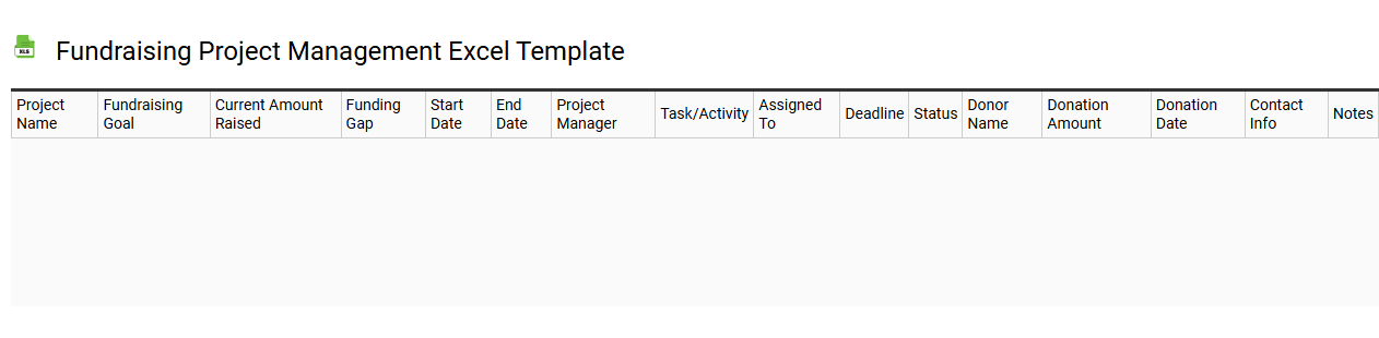 Fundraising project management Excel template