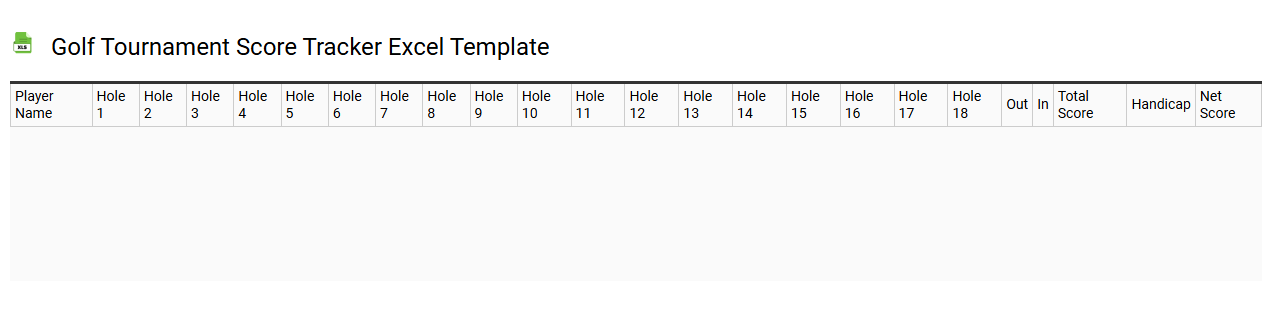 Golf tournament score tracker Excel template