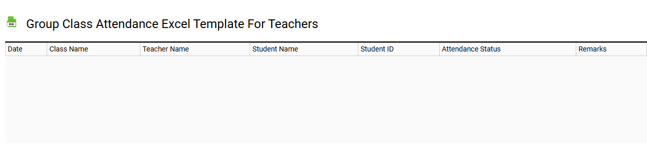 Group class attendance Excel template for teachers
