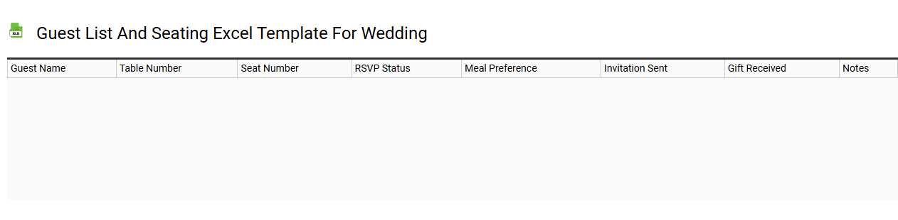 Guest list and seating Excel template for wedding