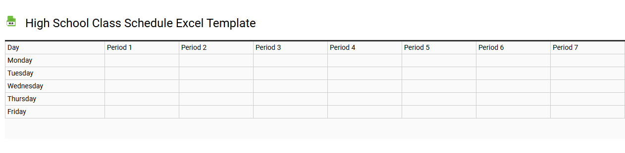 High school class schedule Excel template