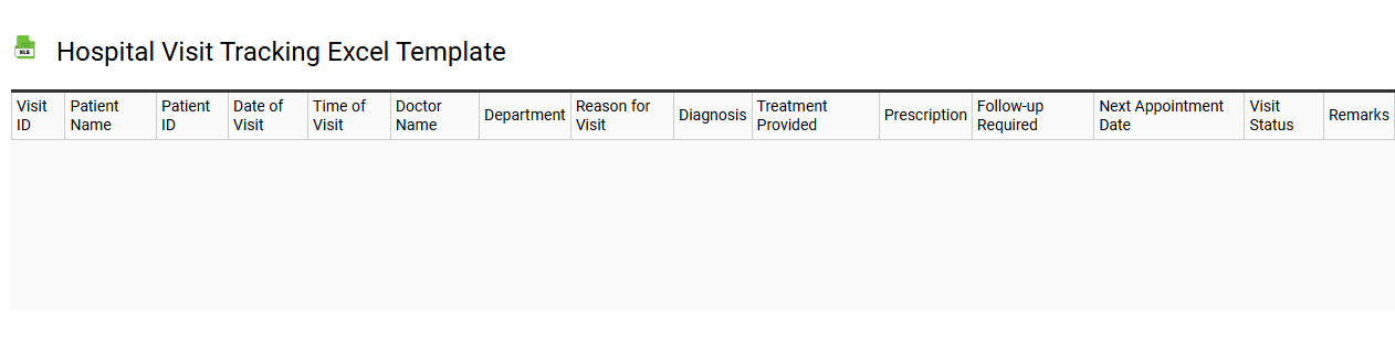 Hospital visit tracking Excel template