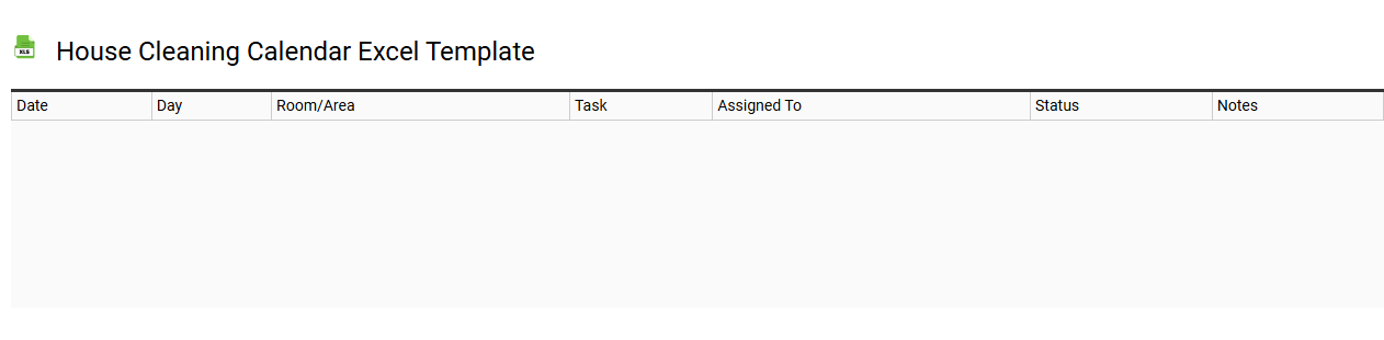 House cleaning calendar Excel template